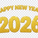 Festive Happy New Year 2025 PNG with transparent background