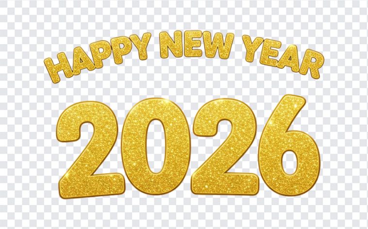 Festive Happy New Year 2025 PNG with transparent background