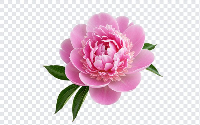 Soft pink peony flower PNG with transparent background