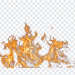 Realistic fire PNG with transparent background and glowing flames