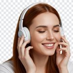 Girl Listening to Music Transparent, Girl Listening to Music, Girl with Headphones, Music, Dj, PNG Images, Transparent Files, png free, png file, Free PNG, png download,