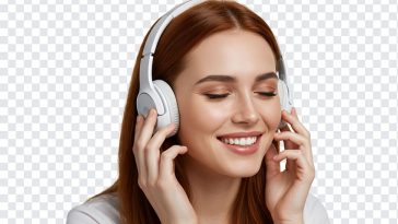 Girl Listening to Music Transparent, Girl Listening to Music, Girl with Headphones, Music, Dj, PNG Images, Transparent Files, png free, png file, Free PNG, png download,
