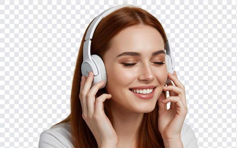 Girl Listening to Music Transparent, Girl Listening to Music, Girl with Headphones, Music, Dj, PNG Images, Transparent Files, png free, png file, Free PNG, png download,