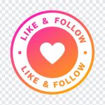 Instagram Sticker, Like And Follow Badge, Like And Follow, Like And Follow Badge PNG, Instagram badge, PNG, PNG Images, Transparent PNG Images, png free, png file, Free PNG, png download,