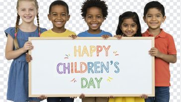 Children Holding Children's Day Board, Different Races, Children's Day Board PNG, Happy Children's Day, Happy Children's Day Board PNG, PNG, PNG Images, Transparent PNG Images, png free, png file, Free PNG, png download,
