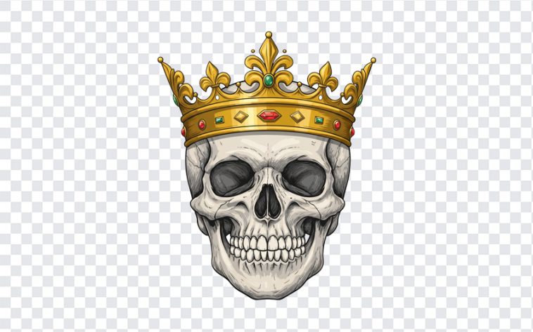 Skull with Gold Crown, DTF Printing, DTF Design, FREE DTF Artworks, Tshirt Prints, Gold Crown PNG, Skull with Gold Crown PNG, Skull PNG, PNG, PNG Images, Transparent PNG Images, png free, png file, Free PNG, png download,