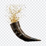 Viking Horn with Gold Confetti, Viking Horn PNG, Viking Horn with Gold, Viking Horn with Gold Confetti PNG, Gold Confetti PNG, PNG, PNG Images, Transparent PNG Images, png free, png file, Free PNG, png download,