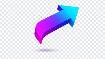 3D arrow design with a sleek look isolated on transparent background
