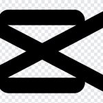 Capcut black logo icon designed with a modern aesthetic on a transparent background