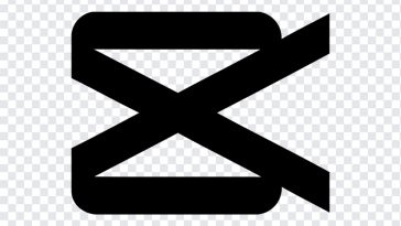 Capcut black logo icon designed with a modern aesthetic on a transparent background