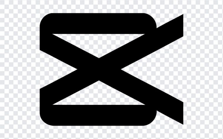 Capcut black logo icon designed with a modern aesthetic on a transparent background