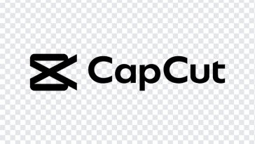 Capcut black logo icon on a sleek background isolated on transparent background
