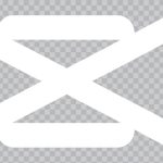 Capcut white logo icon on a clean background isolated on transparent background