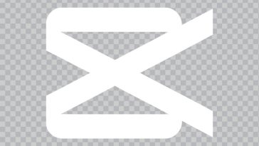 Capcut white logo icon on a clean background isolated on transparent background