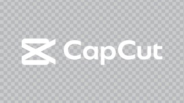 Capcut white logo icon on transparent background for video editing applications