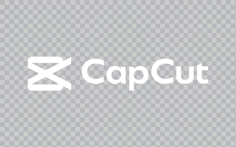 Capcut white logo icon on transparent background for video editing applications