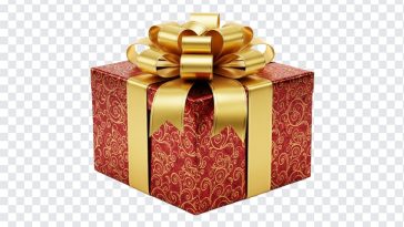 Colorful Diwali gift box with decorative patterns isolated on transparent background