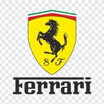 Ferrari logo emblem in sleek design isolated on transparent background