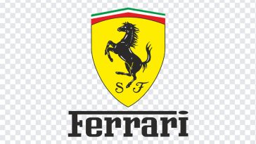 Ferrari logo emblem in sleek design isolated on transparent background