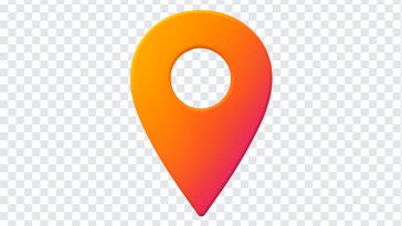 Gradient location pin icon with vibrant colors on transparent background