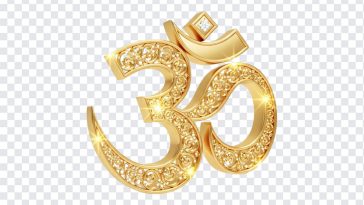 Om symbol with decorative elements for Diwali celebrations on transparent background