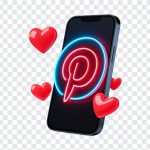 Pinterest Logo on 3D Mobile, 3D Mobile PNG, Pinterest, Pinterest Logo on 3D Mobile PNG, Pinterest Logo, PNG, PNG Images, Transparent PNG Images, png free, png file, Free PNG, png download,