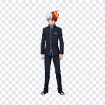 Shoto Todoroki character from My Hero Academia in dynamic pose isolated on transparent background