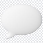Colorful speech bubble icon with a playful design on a transparent background