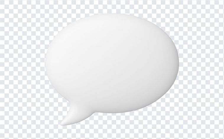 Colorful speech bubble icon with a playful design on a transparent background