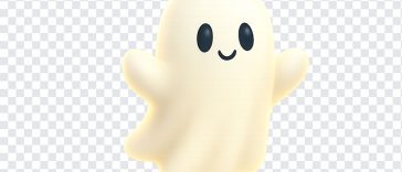 Cute spooky ghost character with a friendly expression on transparent background