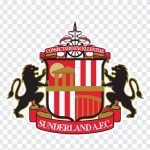 Sunderland AFC logo design featuring a red and white color scheme on a transparent background