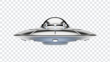 Realistic UFO spaceship design isolated on transparent background