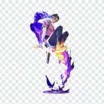 Valorant Agent Clove character illustration in dynamic pose on transparent background