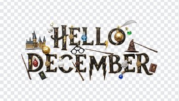 Hello December Harry Potter Style, Hello December, Hello December Harry Potter, Hello December Harry Potter Style PNG, Harry Potter, Christmas Vibes, Christmas, PNG, PNG Images, Transparent PNG Images, png free, png file, Free PNG, png download,