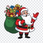 Santa Claus PNG, Santa Claus with Gift Bag PNG, Cartoonish Santa Claus with Gift Bag PNG, Cartoonish Santa Claus, Christmas, PNG, PNG Images, Transparent PNG Images, png free, png file, Free PNG, png download,