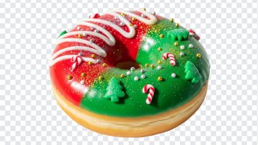 Christmas Donut, Food, Christmas Food, Christmas, Christmas Donut PNG, Donut PNG, PNG, PNG Images, Transparent PNG Images, png free, png file, Free PNG, png download,