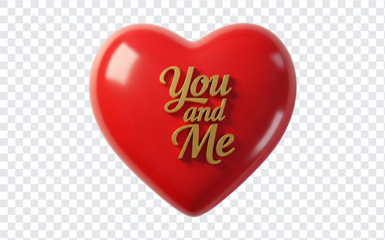 You and Me Heart, Valentine Design, You and Me, You and Me Heart PNG, Heart PNG, Valentine's, Typography, PNG, PNG Images, Transparent PNG Images, png free, png file, Free PNG, png download,