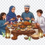 Ramadan Family Iftar Traditional Meal Scene, Ramadan, Ramadan Family, Ramadan Family Iftar Traditional Meal, Iftar Meal, PNG, PNG Images, Transparent PNG Images, png free, png file, Free PNG, png download,