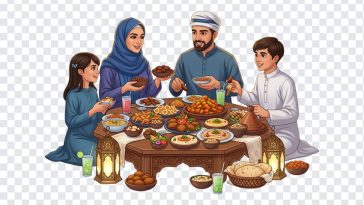 Ramadan Family Iftar Traditional Meal Scene, Ramadan, Ramadan Family, Ramadan Family Iftar Traditional Meal, Iftar Meal, PNG, PNG Images, Transparent PNG Images, png free, png file, Free PNG, png download,
