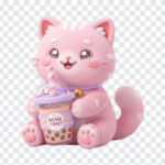 Kawaii Pink Cat Boba Drink, Kawaii Pink Cat Boba, Pink Cat, Kawaii Pink Cat Boba Drink PNG, Kawaii Pink Cat, Boba Drink PNG, PNG, PNG Images, Transparent PNG Images, png free, png file, Free PNG, png download,
