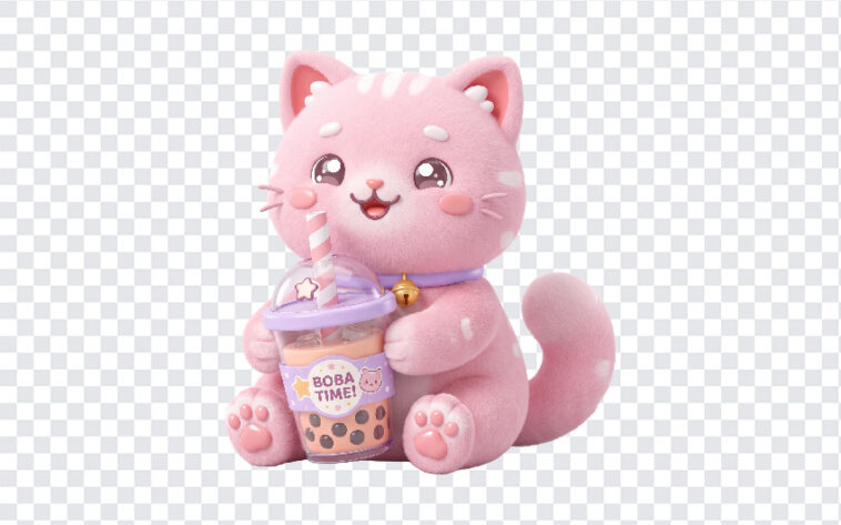 Kawaii Pink Cat Boba Drink, Kawaii Pink Cat Boba, Pink Cat, Kawaii Pink Cat Boba Drink PNG, Kawaii Pink Cat, Boba Drink PNG, PNG, PNG Images, Transparent PNG Images, png free, png file, Free PNG, png download,