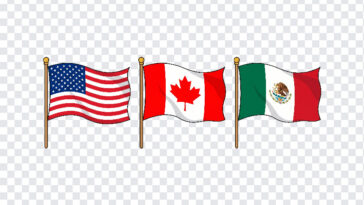 USA Flag PNG, Canada Flag PNG, Mexico Flag PNG, World Cup Host Nations, World Cup 2026 Flags, American Flag Transparent, FIFA 2026 Host Countries, Flag Clipart Free, Sports PNG, Three Nations Flag PNG