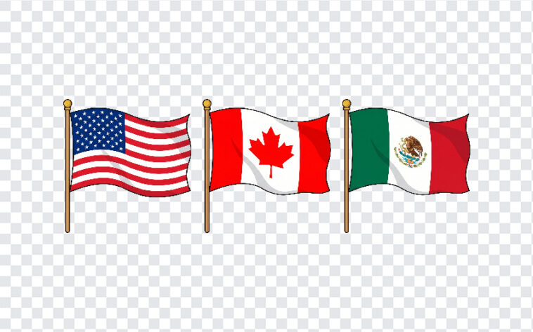 USA Flag PNG, Canada Flag PNG, Mexico Flag PNG, World Cup Host Nations, World Cup 2026 Flags, American Flag Transparent, FIFA 2026 Host Countries, Flag Clipart Free, Sports PNG, Three Nations Flag PNG