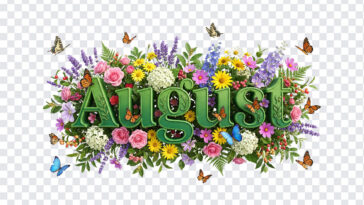 3D Floral August Month Text, 3D Floral August Month, August Month Text PNG, 3D Floral, PNG, PNG Images, Transparent PNG Images, png free, png file, Free PNG, png download,
