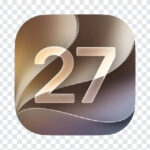 Apple IOS 27 Icon Transparent PNG with sleek design for app development and customization, transparent background PNG.