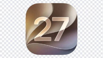 Apple IOS 27 Icon Transparent PNG with sleek design for app development and customization, transparent background PNG.