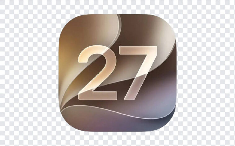 Apple IOS 27 Icon Transparent PNG with sleek design for app development and customization, transparent background PNG.