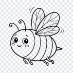 Cute Bee Kids Drawing Line Artwork Transparent, Kids Drawing, Cute Bee, Insect, Line Artwork Transparent PNG, Bee Lineart, PNG, PNG Images, Transparent PNG Images, png free, png file, Free PNG, png download,