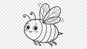 Cute Bee Kids Drawing Line Artwork Transparent, Kids Drawing, Cute Bee, Insect, Line Artwork Transparent PNG, Bee Lineart, PNG, PNG Images, Transparent PNG Images, png free, png file, Free PNG, png download,