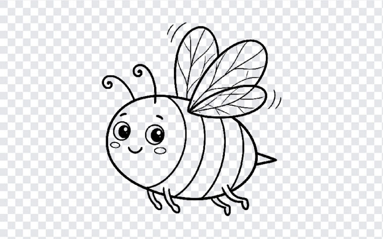 Cute Bee Kids Drawing Line Artwork Transparent, Kids Drawing, Cute Bee, Insect, Line Artwork Transparent PNG, Bee Lineart, PNG, PNG Images, Transparent PNG Images, png free, png file, Free PNG, png download,